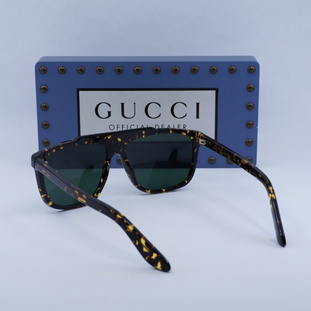 Gucci GG1039S 002 Square Sunglasses - Havana\Green - Picture 10 of 11